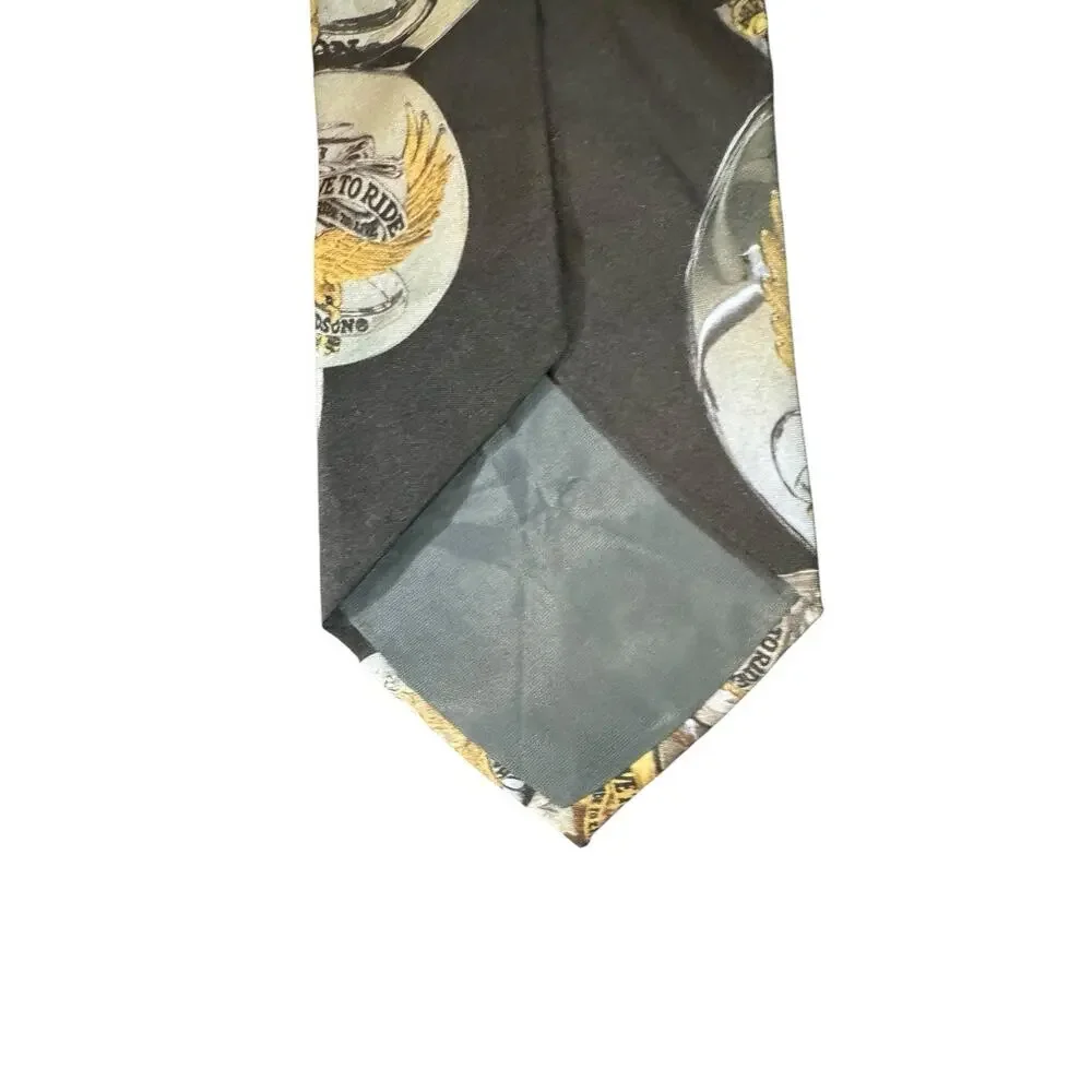 Ralph Marlin Harley Davidson Live To Ride Motorcycle Vintage Novelty Necktie